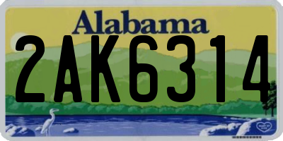 AL license plate 2AK6314