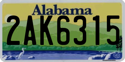 AL license plate 2AK6315