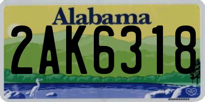 AL license plate 2AK6318
