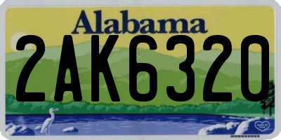 AL license plate 2AK6320
