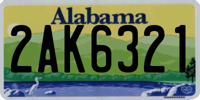 AL license plate 2AK6321