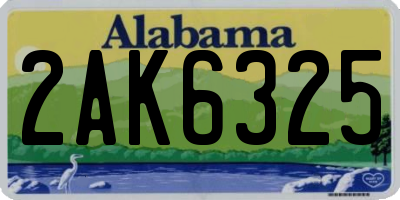 AL license plate 2AK6325