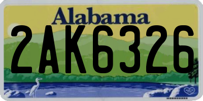 AL license plate 2AK6326