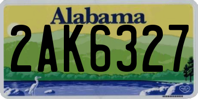 AL license plate 2AK6327