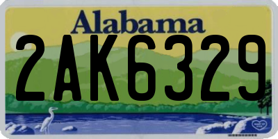 AL license plate 2AK6329