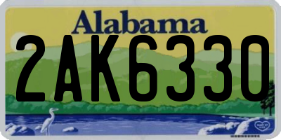 AL license plate 2AK6330