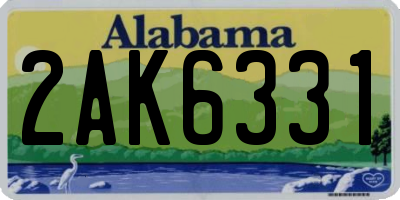 AL license plate 2AK6331