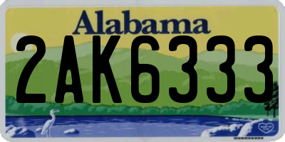 AL license plate 2AK6333