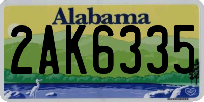 AL license plate 2AK6335