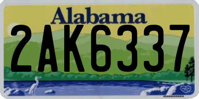AL license plate 2AK6337