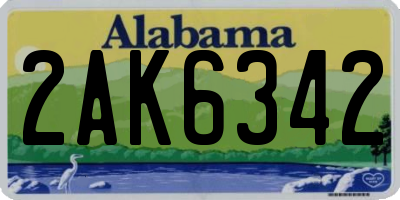 AL license plate 2AK6342
