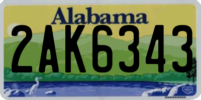 AL license plate 2AK6343