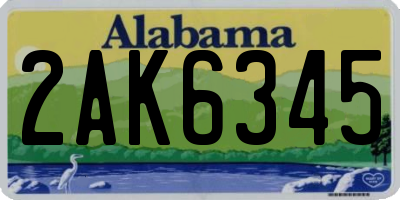 AL license plate 2AK6345