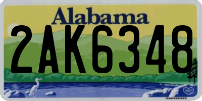 AL license plate 2AK6348