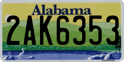 AL license plate 2AK6353