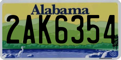 AL license plate 2AK6354