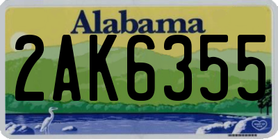 AL license plate 2AK6355