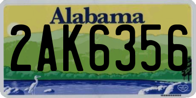 AL license plate 2AK6356