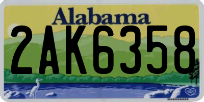 AL license plate 2AK6358