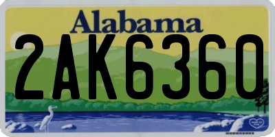 AL license plate 2AK6360