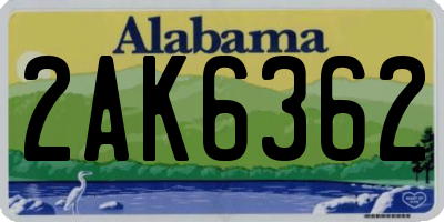 AL license plate 2AK6362