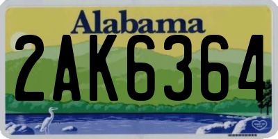 AL license plate 2AK6364
