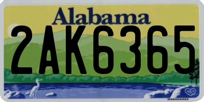 AL license plate 2AK6365
