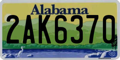 AL license plate 2AK6370