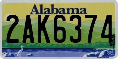 AL license plate 2AK6374