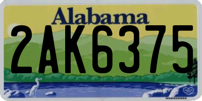 AL license plate 2AK6375