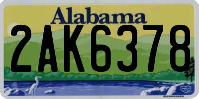 AL license plate 2AK6378