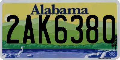 AL license plate 2AK6380
