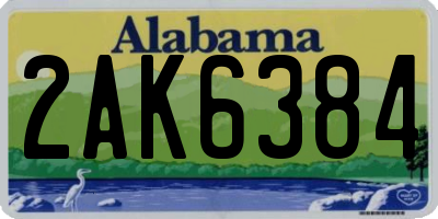 AL license plate 2AK6384