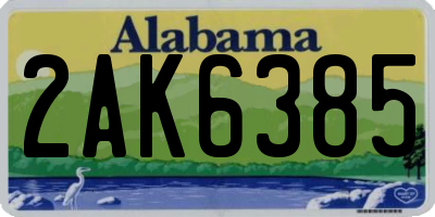 AL license plate 2AK6385