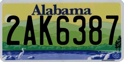 AL license plate 2AK6387