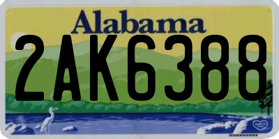 AL license plate 2AK6388