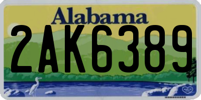 AL license plate 2AK6389