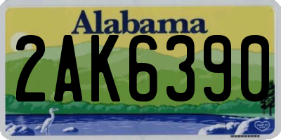 AL license plate 2AK6390
