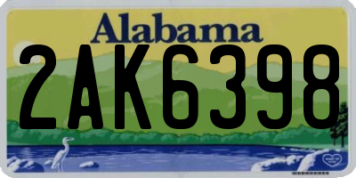 AL license plate 2AK6398