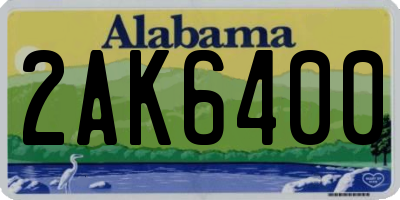 AL license plate 2AK6400
