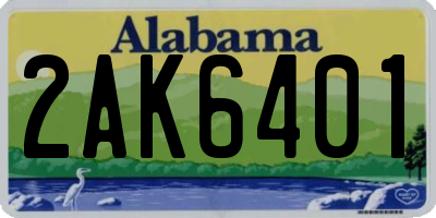 AL license plate 2AK6401