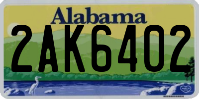 AL license plate 2AK6402