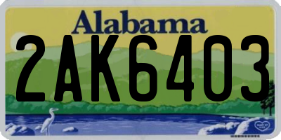 AL license plate 2AK6403