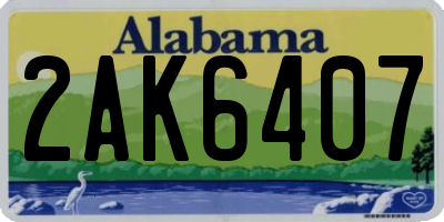 AL license plate 2AK6407