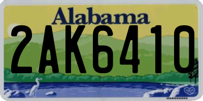 AL license plate 2AK6410