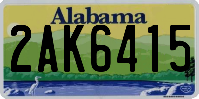 AL license plate 2AK6415