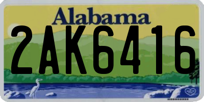 AL license plate 2AK6416