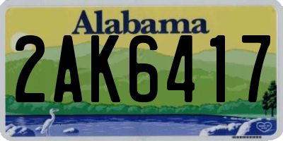 AL license plate 2AK6417