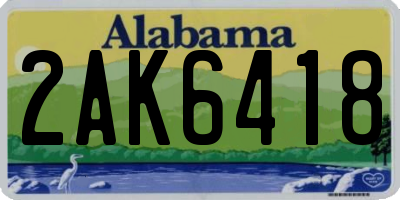 AL license plate 2AK6418