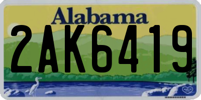 AL license plate 2AK6419